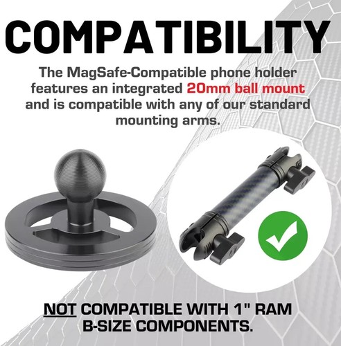 Bulletpoint Dash Mount Magnetic Cell Phone Holder compatible with MagSafe iPhone - Picture 2 of 6