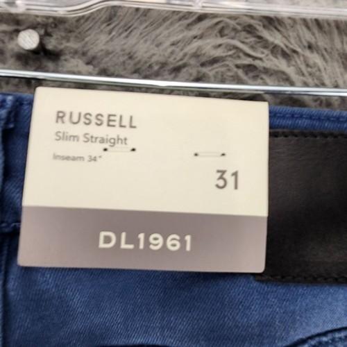 DL1961 Jeans Mens 31x34 Russell Medium Wash Stretch Mid Rise Slim Straight *NWT* - Picture 12 of 19