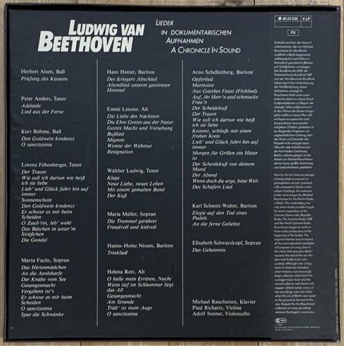 Beethoven Lied Edition MICHAEL RAUCHElSEN Piano Acanta 4 LP Box NM Like New - Picture 4 of 4