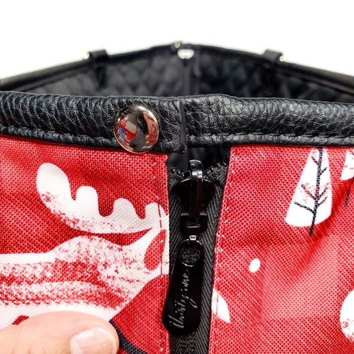 NWOT Thirty One Double Take Tote Black Quilted Diamond Reversible Moosin Around - Picture 12 of 14
