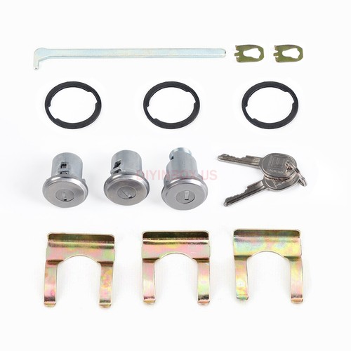 Door Lock Cylinder Set with 2 Keys for Buick Chevy Pontiac Oldsmobile Cutlass US - Picture 3 of 12