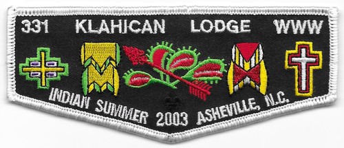 F7 Klahican Lodge 331 2003 Indian Summer Flap Boy Scouts of America BSA