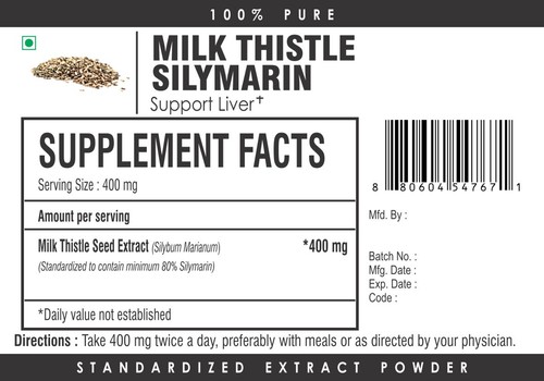 Mariendistel Extrakt 400mg POTENTES Pulver 80% Silymarin Leberentgiftung - Bild 3 von 3