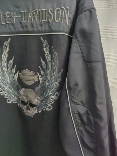 Harley Davidson Black Fleece Padded Motorcycle Jacket Size 2XL - See Description - Picture 3 of 14