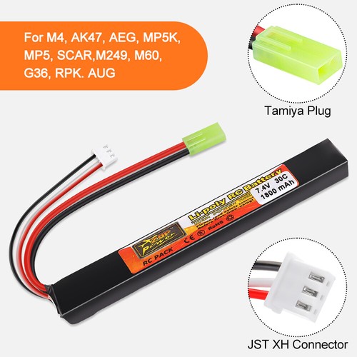 7.4V 1800mAh 30C Airsoft Hobby LiPo Batería Recargable Mini Tamiya Enchufe - Imagen 18 de 105