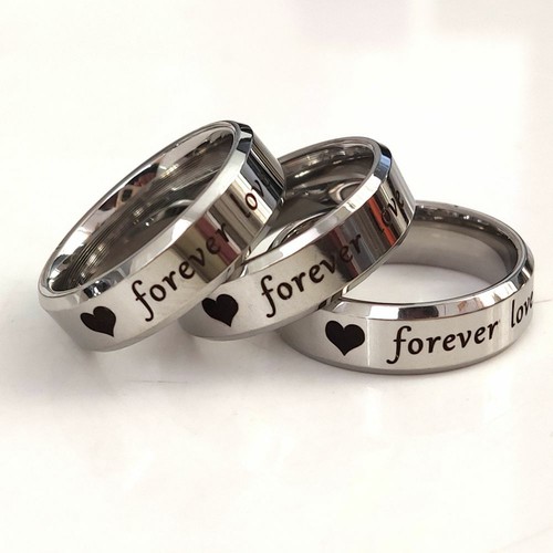 20pcs/lot Forever love Ring Heart Lovers Promise Stainless Steel Wedding Rings - Picture 3 of 7