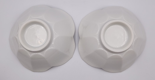 Lotus Bowls 2 Bowls ca 6" Diameter 4 Dip Sauce Bowls 3 1/2" Diameter READ BLUE - Picture 4 of 13