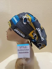 Jacksonville Jaguars NFL Women's Euro/Chef Surgical Scrub Hat/Cap Handmade