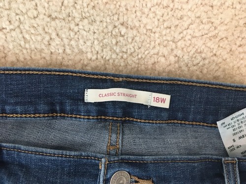 Levi Strauss & Co Classic Straight Cropped Denim Jeans, Plus Size 18 W - Picture 7 of 8