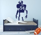 Personalized Football Player Name and Number Wall Decal Decoration Gift se204