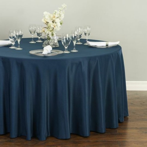 120 in. Round Polyester Tablecloth for 60 in. Table, 33 Colors for Wedding Party - Picture 105 of 135