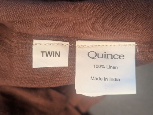 Quince 100% European Linen Duvet Cover 2PC Set Color Bordeaux Size Twin -NEW- - Picture 4 of 6