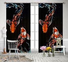 3D Painted Red Goldfish ZHUA2261 Photo Curtain Window Blockout Fabric Amy 2023