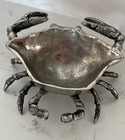 Pier 1 Crab Appy Trinket Soup Jewelry Bowl  2.2"hx 5.9" x 6" Metal Sturdy RARE