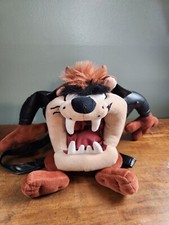 Tyco Vintage 1994 Looney Tunes Taz 15" Plush Biker Jacket Backpack Warner Bros