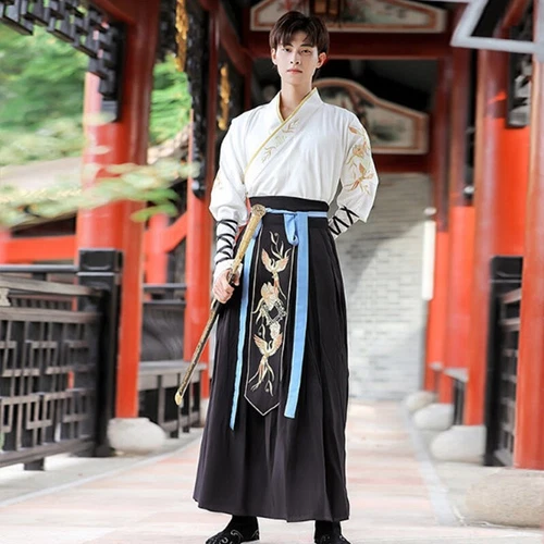 Männer Drachen Muster Kleidung chinesischer Stil traditionelles Hanfu altes Kostüm - Bild 9 von 33