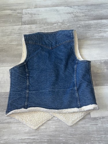 Levi’s Made in USA Orange Tab Men’s Vintage Denim Sherpa Lined Vest Large - Picture 8 of 13