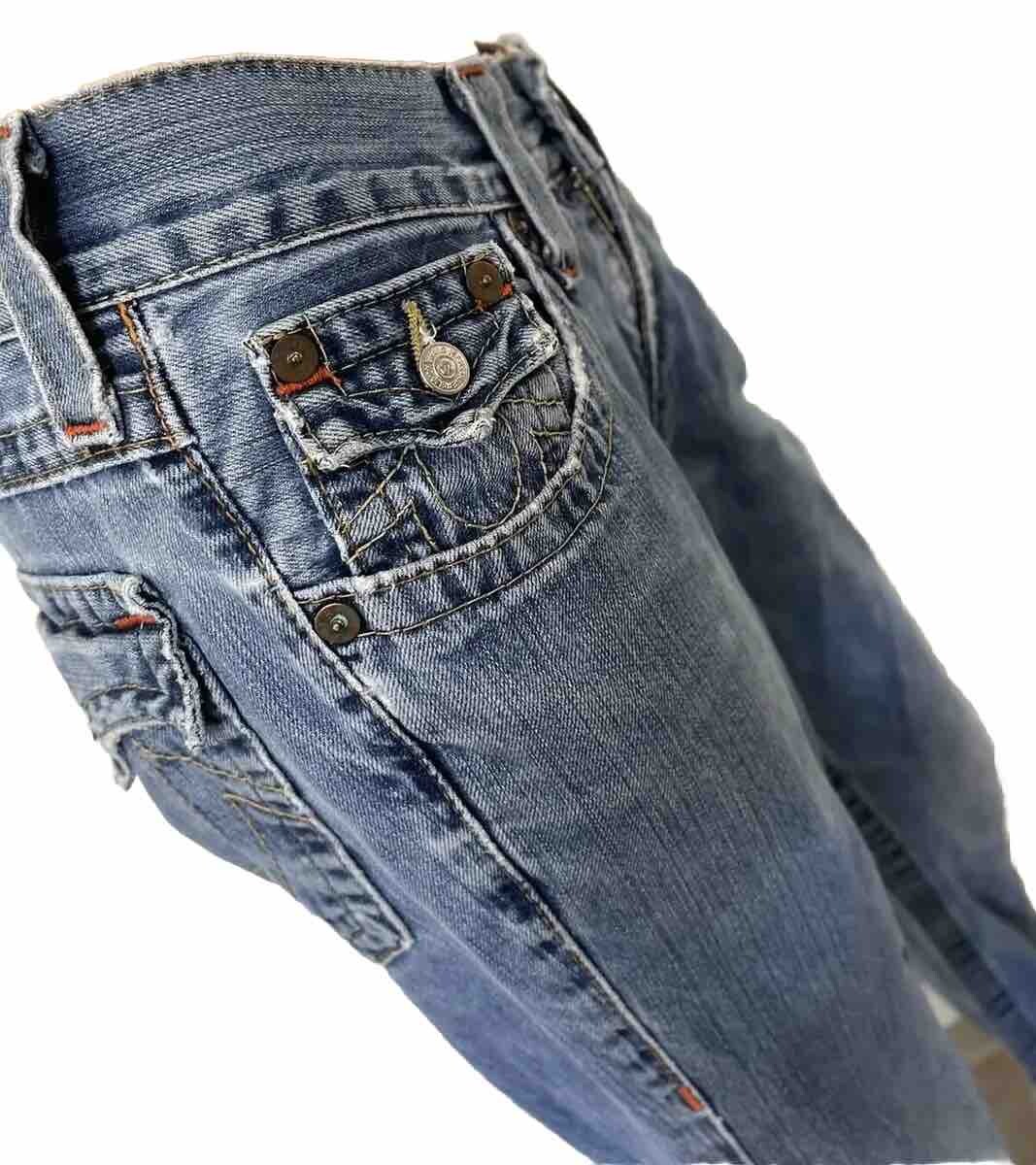 OG VINTAGE True Religion Mens JOEY Jeans Twisted Seam Orange