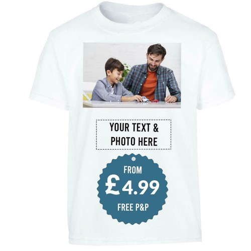 T-Shirt personalisiert Ihr Foto Bild Text Unisex Herren Damen Kinder weiß - Bild 2 von 6
