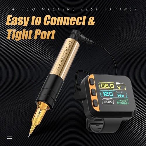 Ambition S2 Touch Screen Wireless Tattoo Power Supply RCA Watch 1600mAh 1-12V - Picture 5 of 8