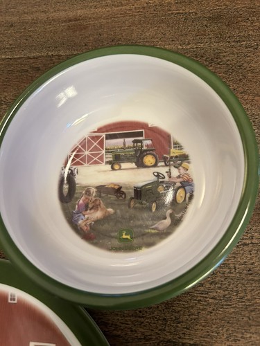 Piatto e ciotole John Deere trattore melamina bambini 8" di Gibson 3 pezzi - Foto 3 di 12