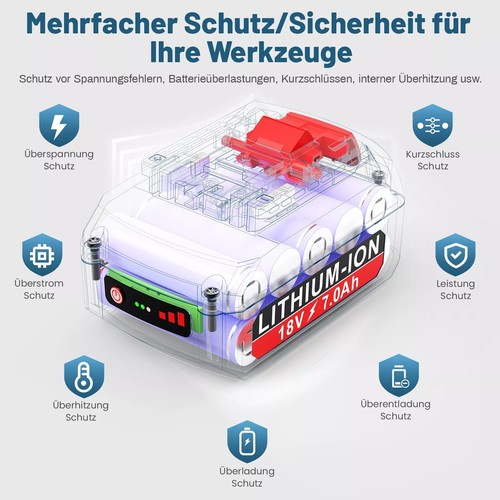 Batería 18V 7,0Ah Para Bosch Professional GBA 18V BAT618 BAT609 BAT620 GSR GSB GBH - Imagen 5 de 8