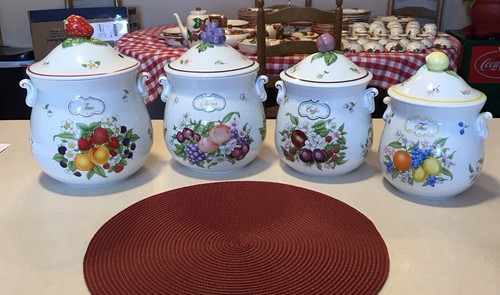 4 Lenox ORCHARD Canister  Set w/Lids - Vintage 1993 - Great Condition - Picture 1 of 13