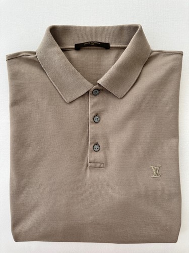 Louis Vuitton Shirt Herren Poloshirt Hemd L beige braun taupe sand Piqué T-Shirt