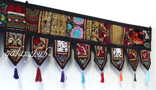 Porta patchwork fatta a mano da appendere a parete finestra Toran Valances decorative - Foto 3 di 33