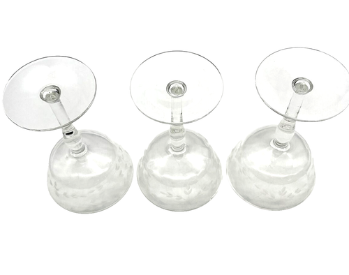3 Champagner/Cocktail/Martini geätzte Stielgläser Blume/Blatt/Tafel Glas Bargeschirr - Bild 2 von 14