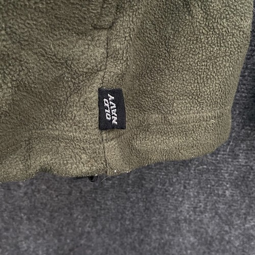 Old Navy Mens Large 1/4 Zip Pullover Fleece Jacket Olive Green Spell Out Logo - Picture 5 of 11