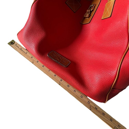 Dooney & Bourke Vintage Large Purse Red Pebbled Leather Tote Bag Adjustable - Picture 12 of 21