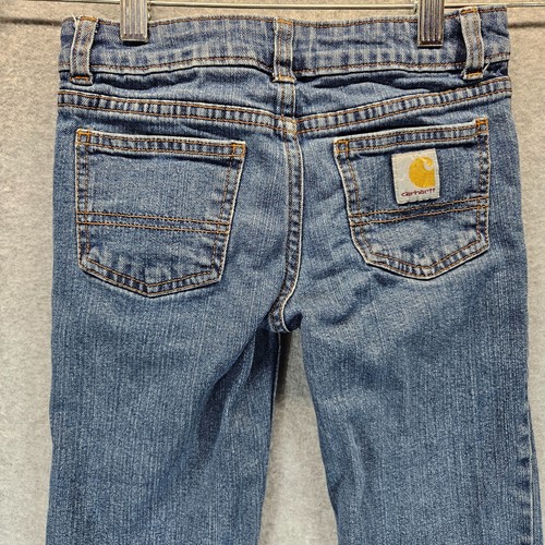 Carhartt Boys Denim Jeans Size 6 Stretch (22x19) Straight Leg Adjustable Waist - Picture 9 of 14