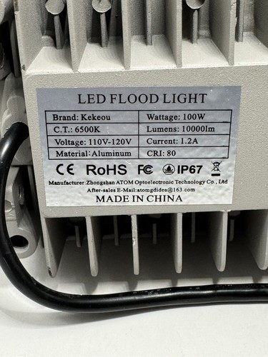 Kekeou 100w LED Flood Lights Outdoor Stadium Lights 10000LM Outside Flood Light - Picture 2 of 16