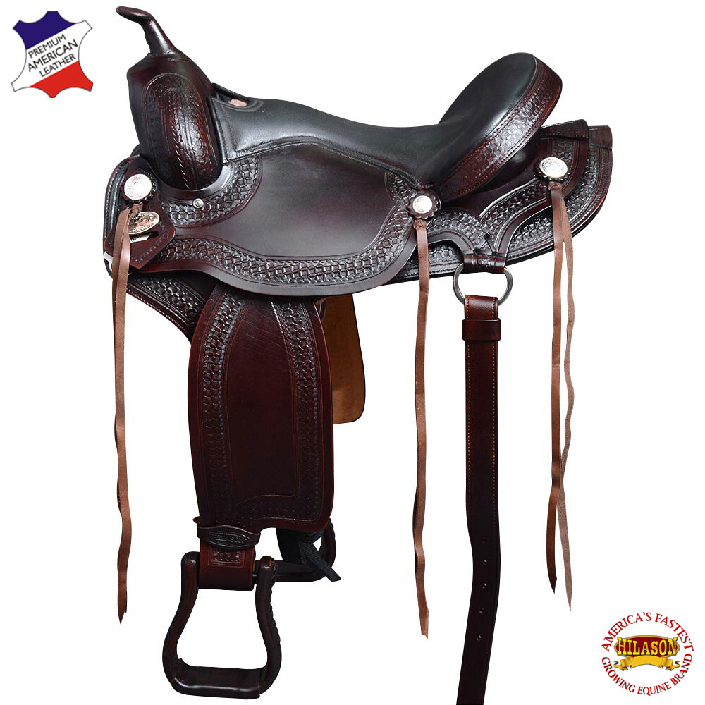 18 Hilason Gaited Western American Leather Flex Trail Horse Saddle UZ18 18 Hilason Gaited Western American Leather Flex Trail Horse Saddle UZ18