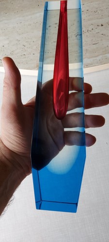 🌷VTG Czechoslovakia EXBOR Square Glass Vase Design Pavel Hlava [Read] - Picture 2 of 11