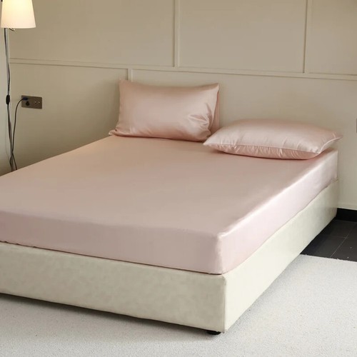 100% Silk Fitted Sheet with Elastic Bands Solid Color Mattress Bed Cover Smooth - Picture 28 of 34