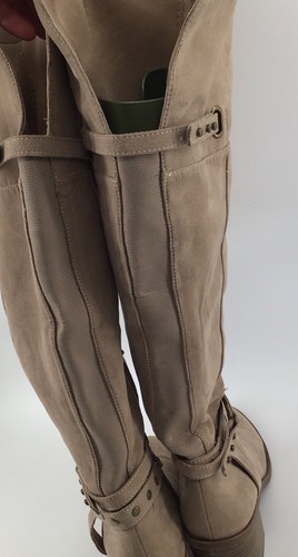 Francesca’s Taupe Faux Suede Knee-High Wedge Boot Size 7M “Cattle” Boot - Picture 13 of 15