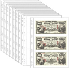 20 Sheets Currency Pages for Paper Money Collection - 3 Pockets Currency Sleeves