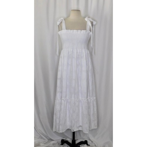 NWT!! LILLY PULITZER Rivera Smocked Midi Dress Jacquard Resort White Small - Picture 2 of 16
