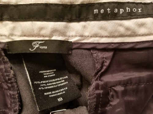 Metaphor Womens Pants Size 10 Blackish Gray Fiona - Picture 2 of 6