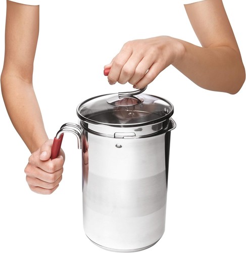 Versátil olla de 4º quemador de acero inoxidable de 12 tazas con tapa de vidrio y cesta de vapor - Imagen 5 de 9