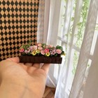 Dollhouse Miniatures Accessories 1/12 Scale Flowers Wooden Box Flowerpot Garden