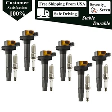 6pcs Ignition Coil and Iridium Spark Plug Kit For 2011-2019 Ford Taurus 3.5L