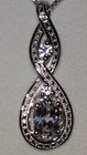 LAST 1” Kay Jewelers Sterling Silver 2 Lab Created White Sapphire Weave Necklace — photo 4