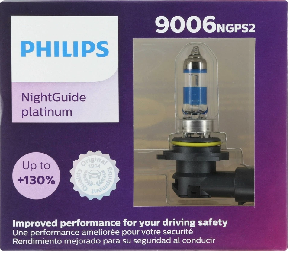 Philips Night Guide Platinum 9006 55W Two Bulbs Head Light Low Beam Replacement - Image 2 of 4