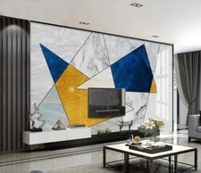 3D Yellow Blue Graphic ZHUA179 Wallpaper Wall Murals Removable Self-adhesive Ann