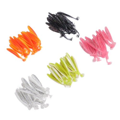 100pcs Soft Fishing Lures Lifelike Paddle Tail Fluorescent Reflection Rubbe CH - Picture 15 of 24