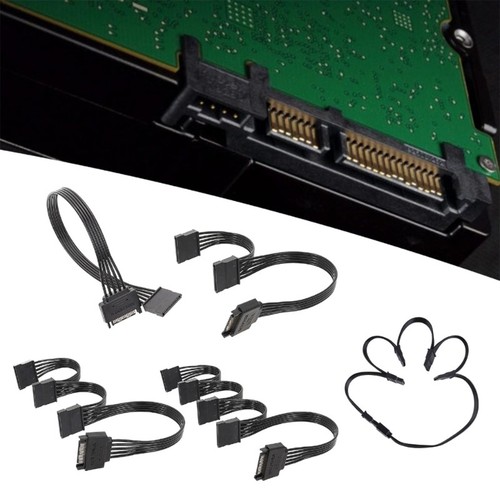 18AWG 15PIN Extension Cable 15Pin to 1 2 3 4 5 Splitter for Computer HDDs - Afbeelding 2 van 11