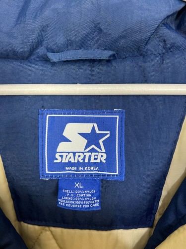 Vintage 90's Starter Notre Dame Fighting Irish Bomber Jacket Blue Mens Size XL - Picture 17 of 23